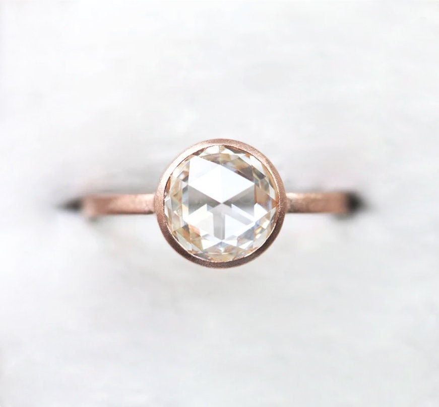 Floral Delicate Rose Cut Halo Diamond Engagement Ring – Kirk Kara