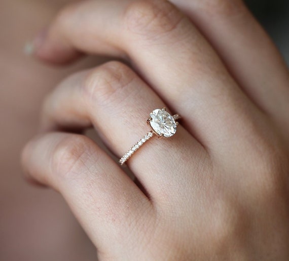 oval pave engagement rings