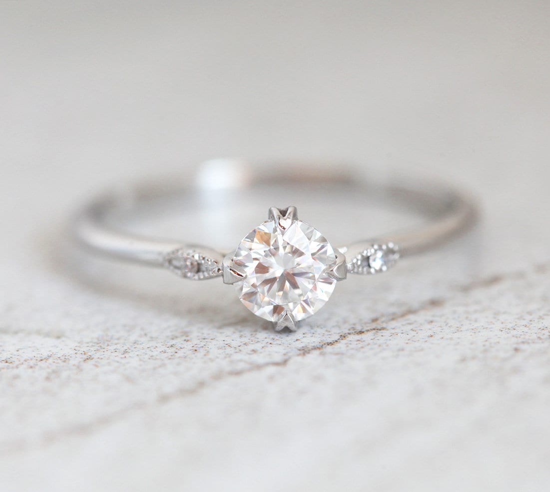 Simple moissanite engagement ring deals