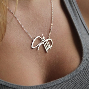 Joyas escritas a mano, collar con firma, collar con nombre escrito a mano, collar de plata personal