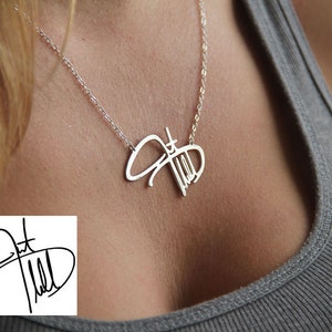 Handwriting jewelry, Signature necklace, Handwritten name necklace, Personal silver necklace image 2