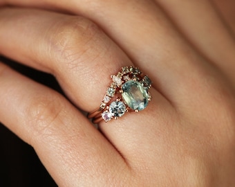 Light green sapphire engagement ring sale