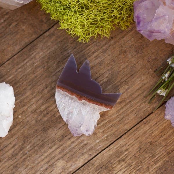 Fox Amethyst Slice: Stalactite, Fox Crystal, Amethyst Fox, Spirit Animal, Amethyst Wolf, Totem