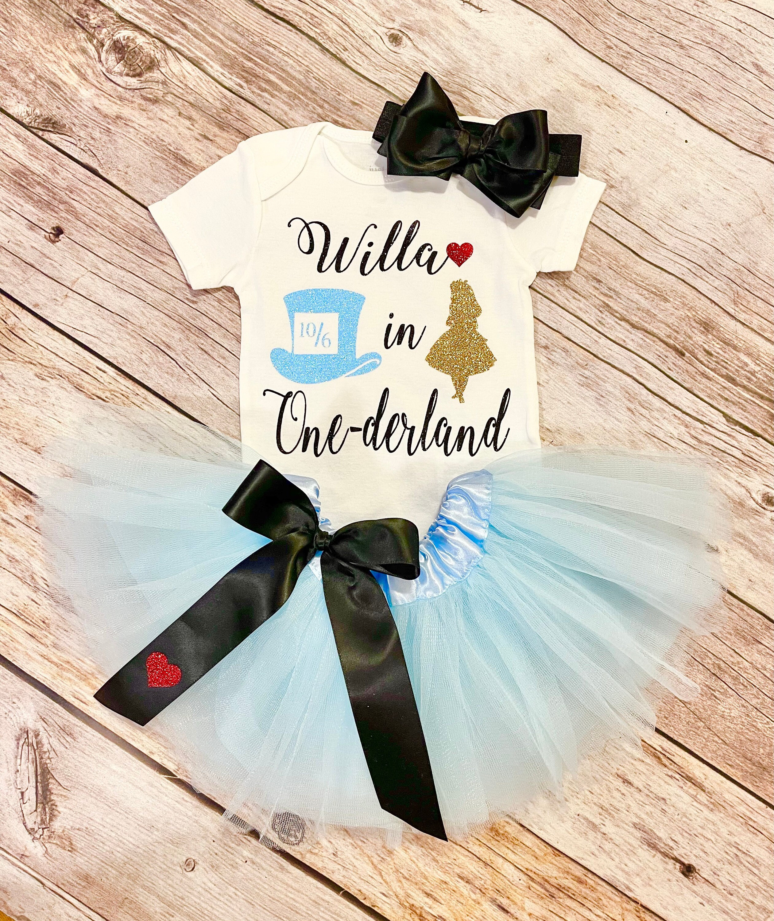 Alice in Wonderland Baby Birthday outfit First Birthday