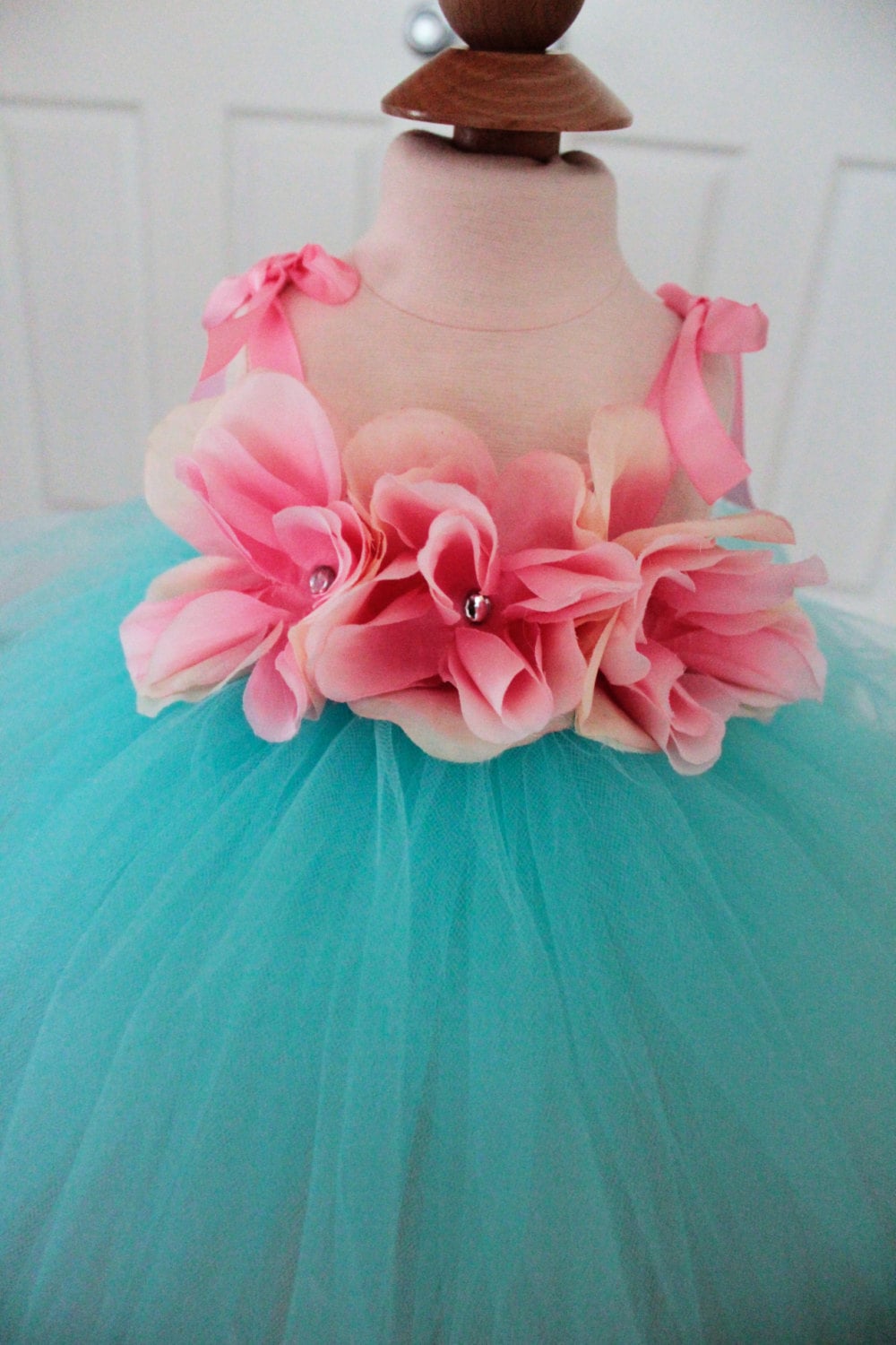 Blue Tutu Dress Toddler Tutu Dress Birthday Tutu Flower Etsy