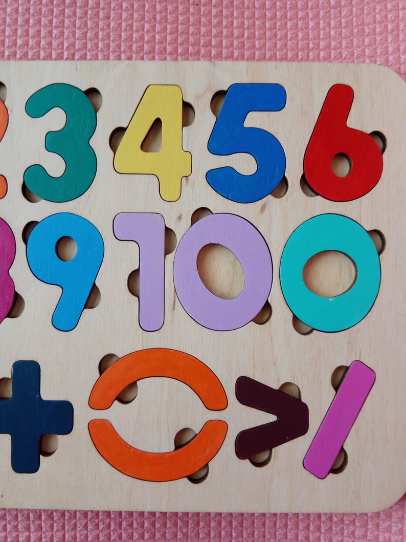 Numbers Puzzle Wooden Puzzle Numbers Educational Toy | Etsy