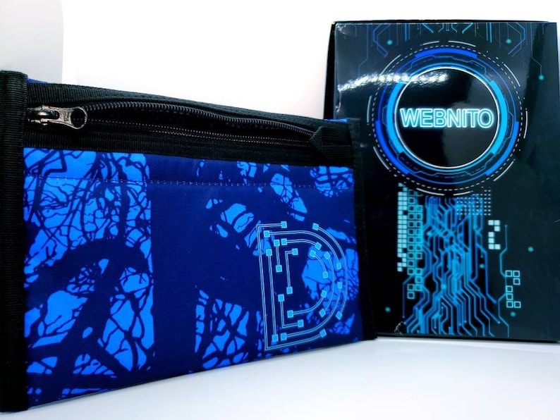 Smell Proof BagPouch Herb Container Blue Cyberpunk