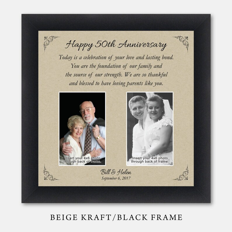 a photo frame made from high-quality wood and glass which has solid color is the idealist 50th wedding anniversary gift for parents