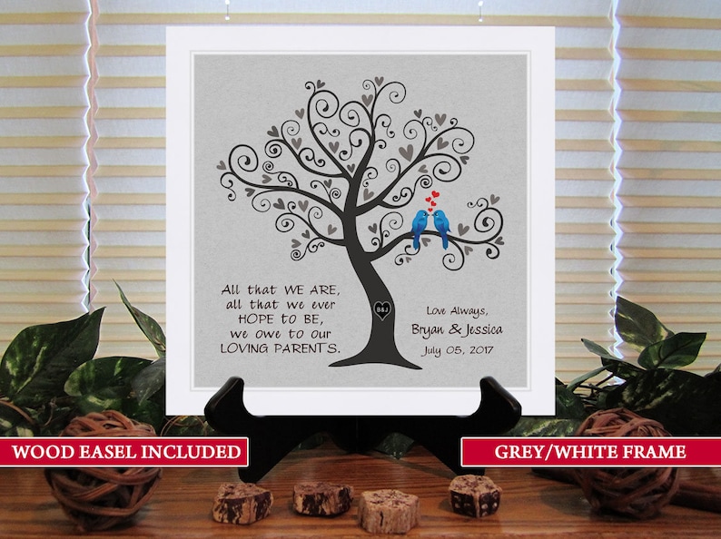 Parents of the Bride Love Brid Framed Print With Easel Parents of the Groom Wedding Thank You Gift Framed Print Wedding Gift for Parents