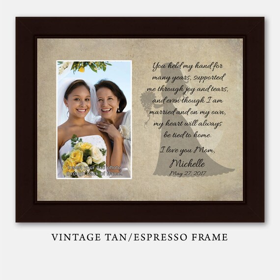 Mother Daughter Wedding Frame Bride Personalized Picture A Holds Her S Hand