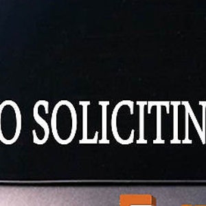 No Soliciting 6&quot; Sticker Decal Business Signs Window Door Vinyl Open Closed Cash