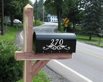 Set of 2 Custom Mailbox Address Vinyl Decal Stickers Mail Box Vinyl Numbers Mailbox Curb Appeal Mailbox Decals House Numbers Home Address