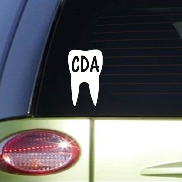 CDA tooth *I380* 6 inch tall Sticker decal dentistry dental hygienist scrubs