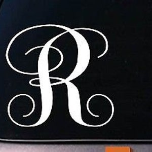 White Cursive R Sticker Letter R 6