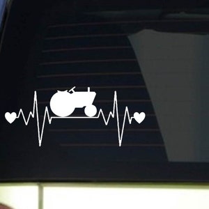 Tractor heartbeat lifeline *I258* 8&quot; wide Sticker decal farming farm sheep
