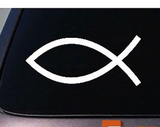 Jesus Fish Vinyl Car Window Decal Christian Catholic God Pray Christ ...