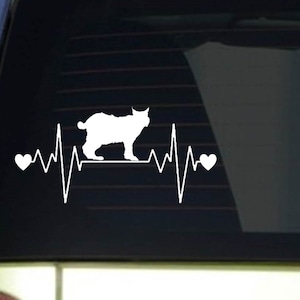 Bobcat Wildcat heartbeat lifeline *I180* 8&quot; wide Sticker decal