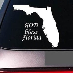 Florida God Bless 6&quot; Sticker *E715* State Outline Home Map Decal Vinyl