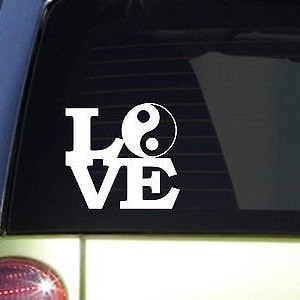 Love Yin Yang 6" Sticker *F116* Decal Car Window Peace Yoga Karma Buddha