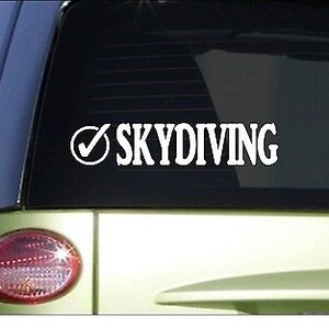 Skydiving Check *H983* 8&quot; Sticker Decal Bucket List