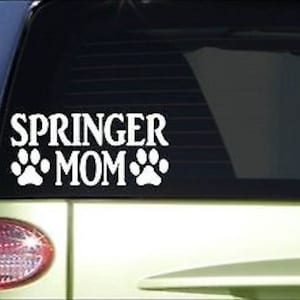 Springer Mom *H881* 8 Inch Sticker Decal Spaniel Grooming Brush
