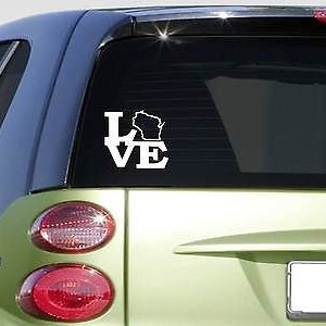 Love Wisconsin State *F316* Sticker Decal Window Football Basketball