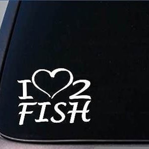 I Heart To Fish Sticker *H187* 8 Inch Wide Vinyl Flyfishing Bait Rod Reel Decal