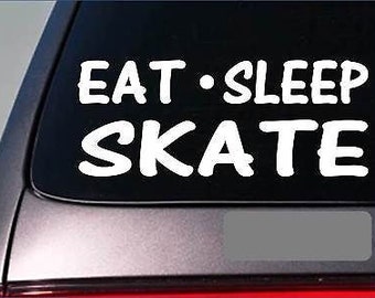 Eat Sleep Skate Sticker *H5* 8" Vinyl Inline Skates Roller Ice Hockey Figure