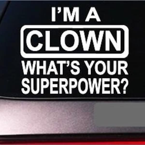 Clown Superpower * G374 * 8 « Autocollant Décalque Circus Bigtop Maquillage Visage Costume