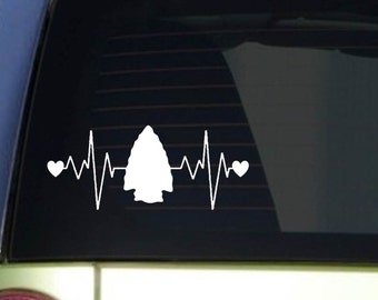 Arrowhead heartbeat lifeline *I171* 8" wide Sticker decal