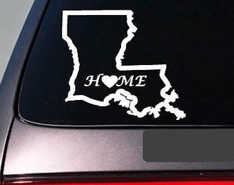 Louisiana Home 6" Sticker *E676* State Outline Home Map Decal Vinyl
