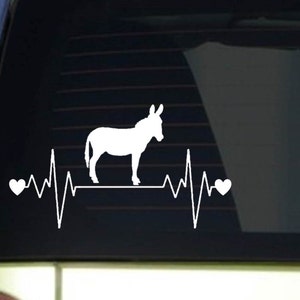 Donkey heartbeat lifeline *I207* Sticker decal burro mule