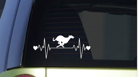Greyhound heartbeat lifeline *I221* 8 wide Sticker decal dogracing whippet