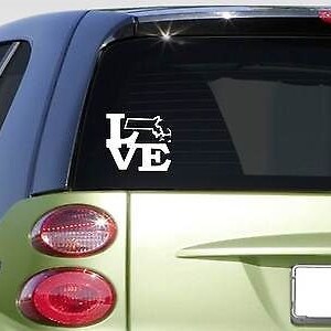 Love Massachusetts State *F296* Sticker Decal Window Football Basketball