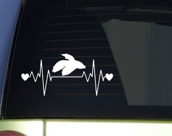 Betta fish heartbeat lifeline *I178* 8" wide Sticker decal
