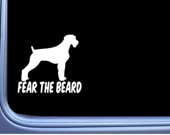 Fear The Beard German Wirehaired Pointer M341 6 inch Sticker Decal dog wirehair
