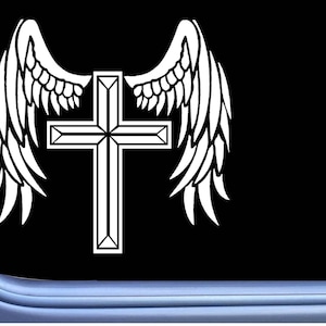 Winged Cross M424 6 inch Sticker decal