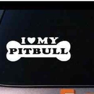 I Love My Pit Bull *B165* Sticker Decal Pitbull Laptop Sticker Decal Rescue