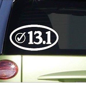 13.1 Check Oval *H968* 8&quot; Sticker Decal Run Shoes Running Shorts Marathon Bottle