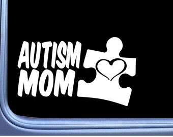 Autism Mom M372 8 inch Sticker Decal autistic puzzle piece awareness