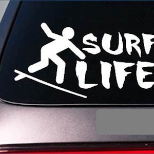Surf Life Surf Board Wax Surfing Ocean Beach *E221* Wave 8&quot; Sticker Decal