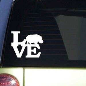 Sticker Hippo Love 6" *F169* sticker gardien de zoo Afrique hippopotame dessert