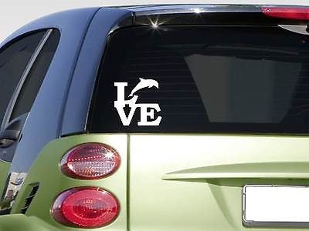 I LOVE DOLPHINS CAR DECAL STICKER
