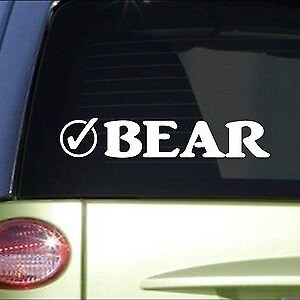 Bear Check *I057* 8&quot; Sticker Decal Yellowstone Black Grizzy Polar