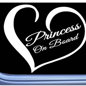 Heart Princess on Board M430 6&quot; Sticker decal baby on board sign