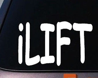 I Lift Sticker Gym Weightlifting Car Decal Window Laptop 5"