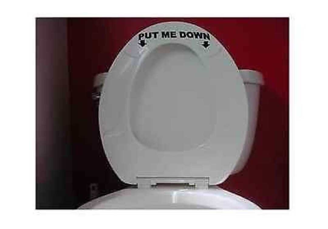 Put Me Down Toilet Seat 7 Sticker Bathroom John Potty Funny College Lid