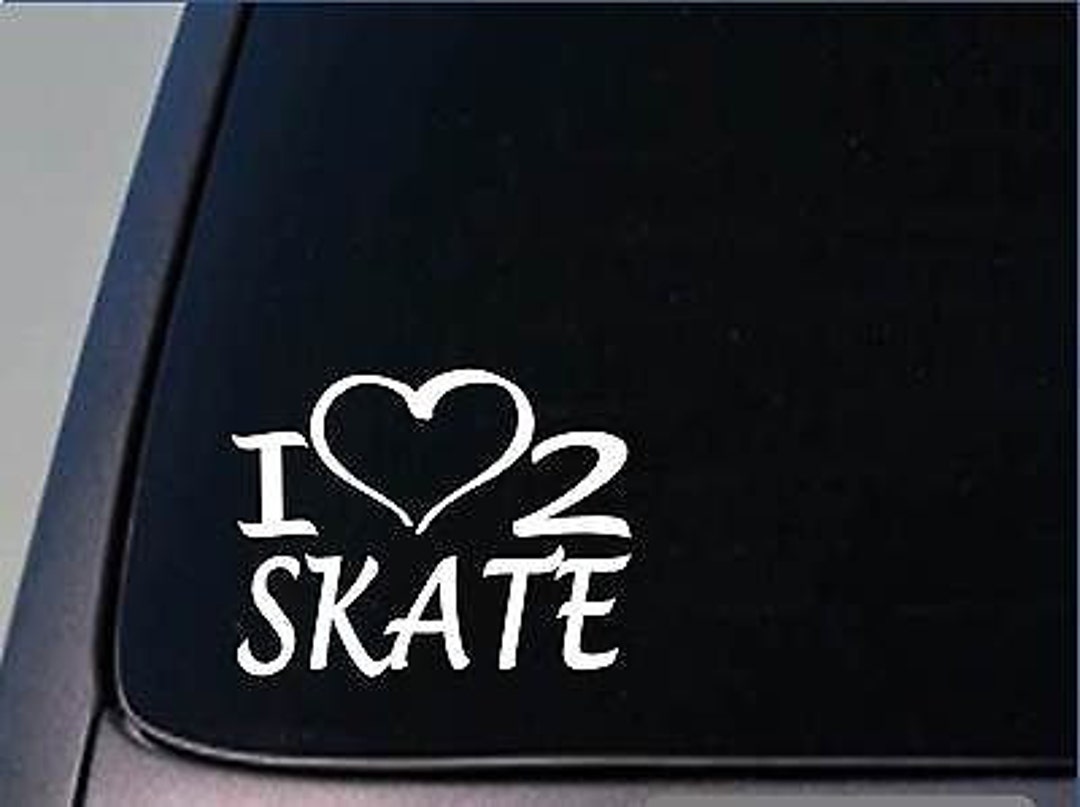 I Heart to Skate Sticker H233 8 Inch Wide Vinyl Roller Inline Ice