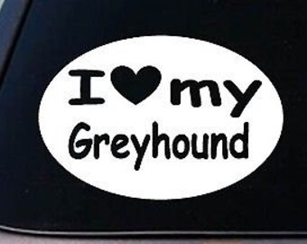 I Love My Greyhound Dogracing Rescue Sticker Dog  Truck Window Sticker Decal