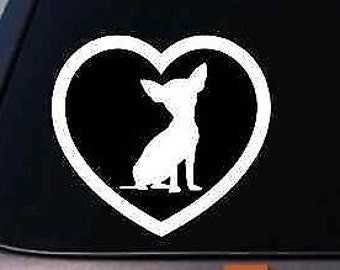 Chihuahua Heart Sticker Decal Laptop Dog Window Rescue Mexican